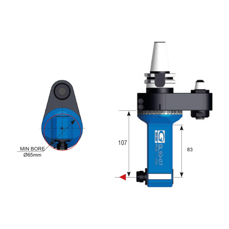 90° Classic Line Angle Head, ATC (Automatic Tool Change), ER11 Output - GER-GL90-7 Series (Gerardi)