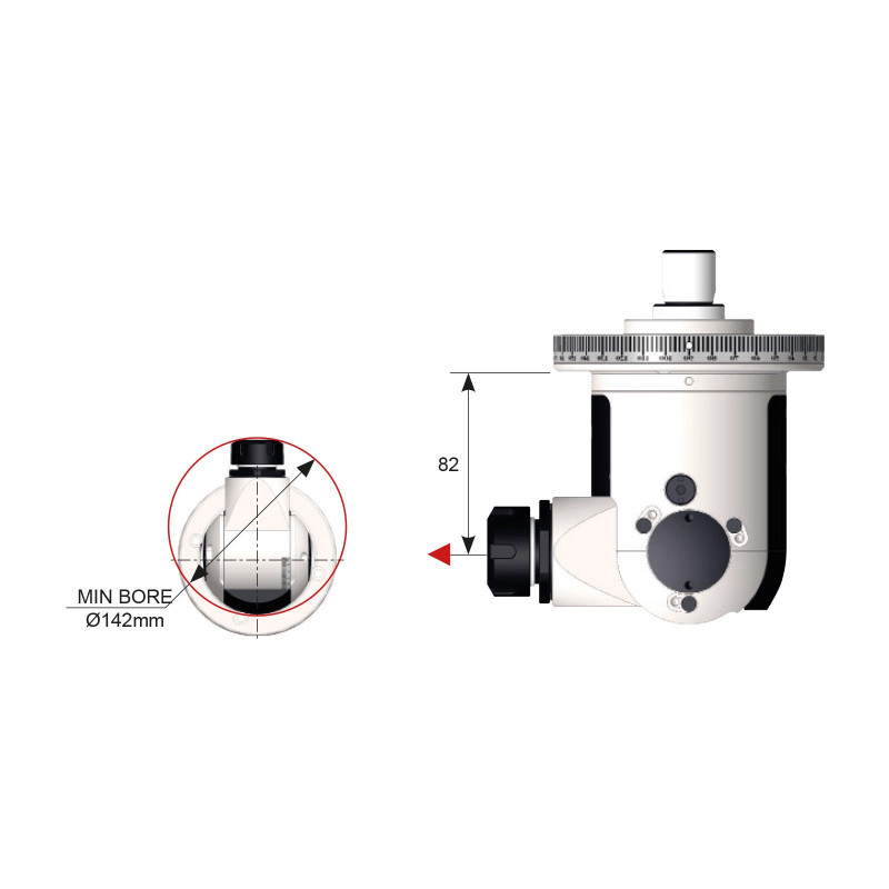 ISO40 0-90 Degree Adjustable Classic Line Angle Head, MTC (Manual Tool Change), ER25 Output - GER-GMU-16-MTC Series (Gerardi)