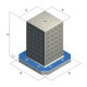 350x410mm Grid With Bushings Cube Tombstone - ART53F (Gerardi)