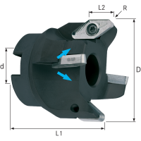Shell-type milling cutter 66x60x27mm for 4 inserts VCGT 220530--ALM