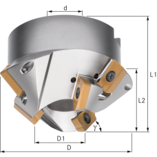 Spiral flute chamfer milling cutter 15° 35x27mm, for 6 II AP..1604