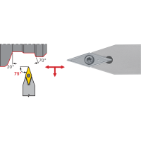 Затискач. SVVC-N 2525 M16, кут встановлення 72,5°, для точіння. VC.T1604..