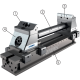 5-axis slide rail set 120 mm wide, 400 mm with 5-axis body