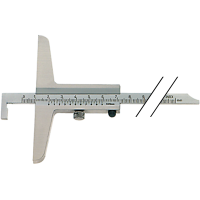 Depth gauge 200mm (0.05mm) with hook, base length 100mm