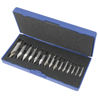 Center ring drill HSS DIN333-A 1.6-5mm, 15-pcs.
