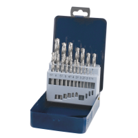 Свердло спіральне HSS 5xD DIN338N 118° 1-10 мм (19 предметів) шліфоване