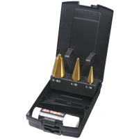 Конусне свердло HSS № 0,1,2 Ø3-30,5 мм, 3-предм. (сталь/чавун) + ріжуча паста TiN