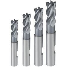 End milling cutter set, SC 35°/38°, UT, 6-12mm, clear. Z=4 HB, Ultra MS
