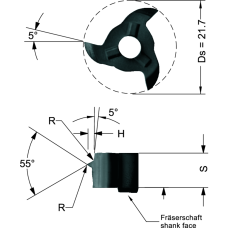 Ріжуча вставка Z22.5511.02 Трубна різьба Вітворта 11 різьб/дюйм HC8620