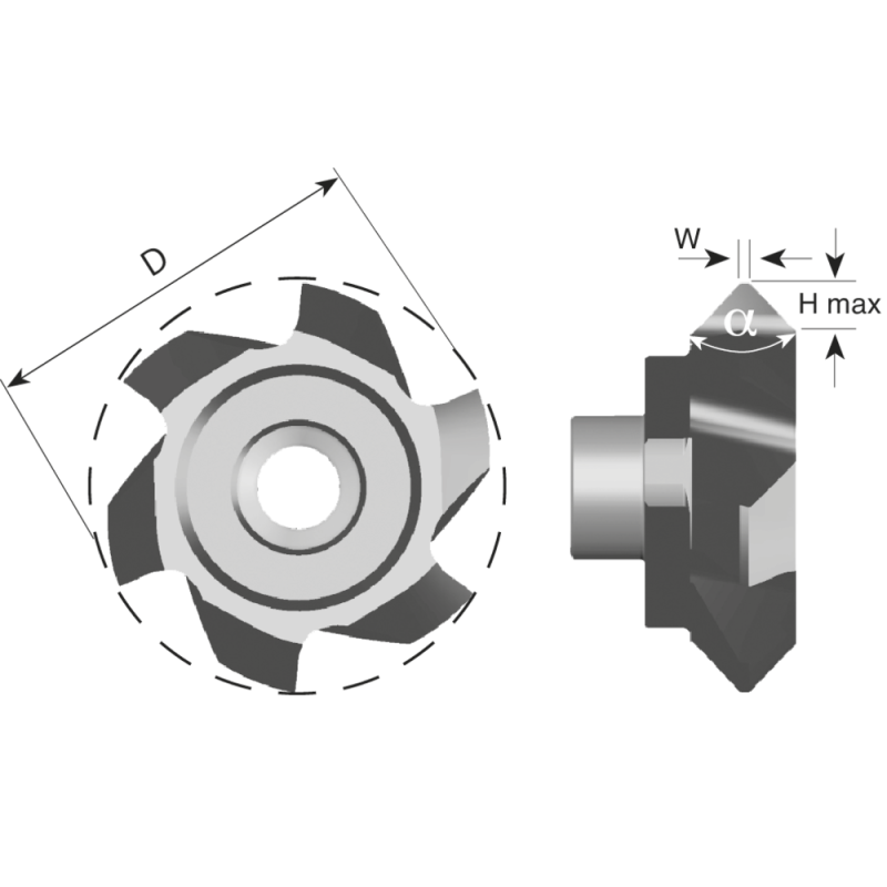 Cutting insert SC200 F H20 for countersink. & groove. 90° (insert size 20mm) AMT8