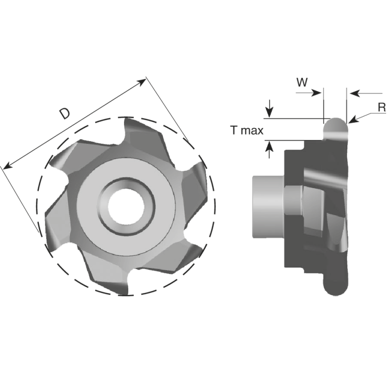 Cutting insert SG200 F R20 full radius for plunge milling W=4.0 (Size 20mm) AMT8