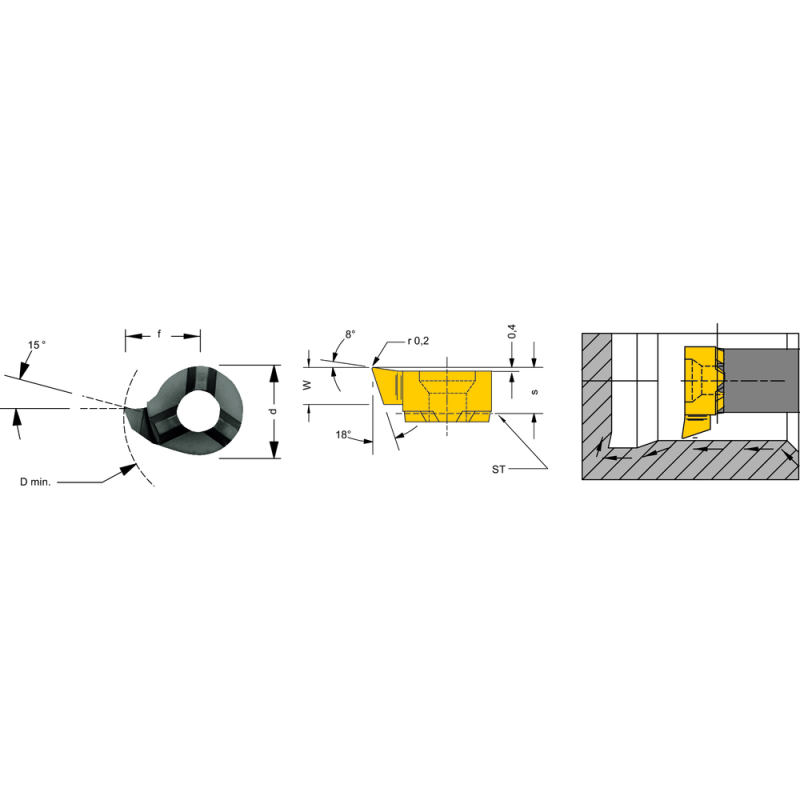 Cutting insert RS16.1897.02 carbide turning/copying Apmax=1.5/Dmin=15.5 mm AL41F