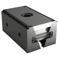 Wedge clamp 120 mm wide 54 mm high, clamping surface: 3 mm step and claw