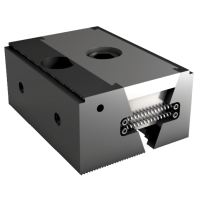 Клиновий затискач з фіксованою губкою, шириною 120 мм, висотою 54 мм, сходинкою 3 мм та лапою