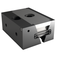 Wedge clamp with fixed jaw, 120 mm wide 54 mm high, with carbide gripper