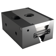 Wedge clamp with fixed jaw, 120 mm wide 54 mm high, with carbide gripper