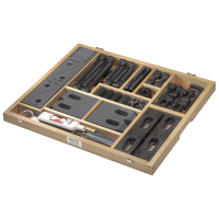 Boxed clamping tool set M12x12 with deep clamping jaws (slot width 12mm)