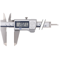 Цифровий штангенциркуль розсувний IP67, 200 мм твердосплавні вимірювальні поверхні внутрішнього/зовнішнього діаметра, вихід даних