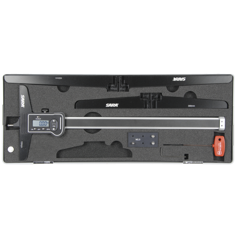 Universal depth gauge, digital 300mm (0.01mm) with three bridges