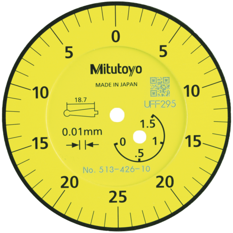 Lever dial indicator 1.5 mm (0.01 mm) scale 0-25-0, external ring 39 mm