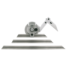 Універсальний транспортир 150/200/300 мм, рейка, зі збільшувальним склом та точним регулюванням