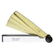 Feeler gauge set, 20 strips 0.05-1.00mm brass, non-magnetic