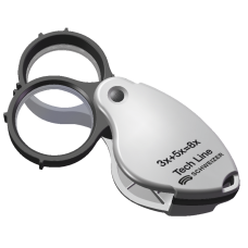 Двоопукла складна лупа Tech-Line 38 мм, 3x/5x/8x