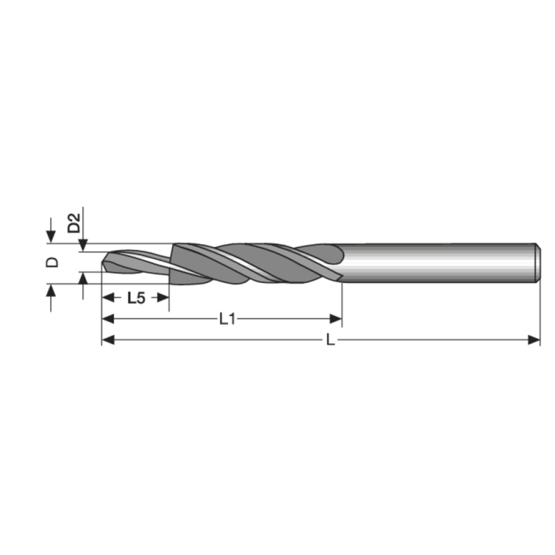 Step drill HSS DIN8376 180° for M3, 6x3.4mm through-hole, medium