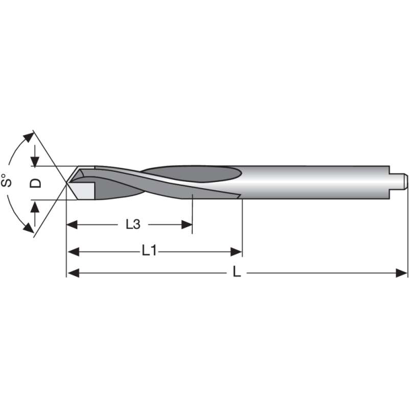 Carbide tipped twist drill DIN8037 2mm