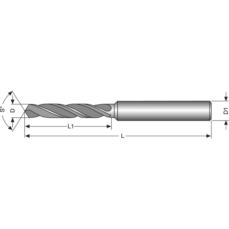 Solid carbide micro-high-performance drill 3xD 3mm D1=HA 3mm TiAlN