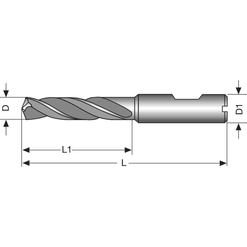 Solid carbide high-performance drill 3xD 12.5 mm D1=HB TiAlN