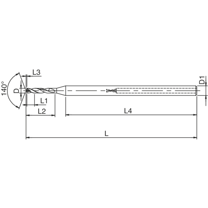 High-performance drill SC 2xD ADO-MICRO 1.1mm IC TiAlN