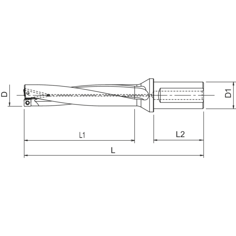 Solid indexable insert drill P3D 3xD 63 mm