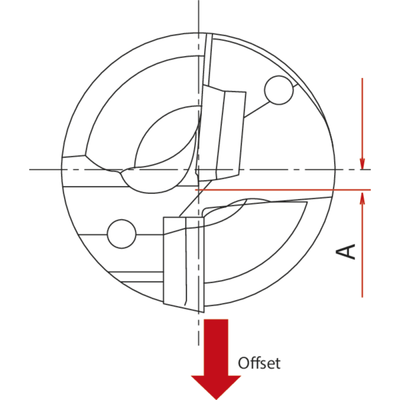 Solid indexable insert drill P4D 4xD 25.5 mm