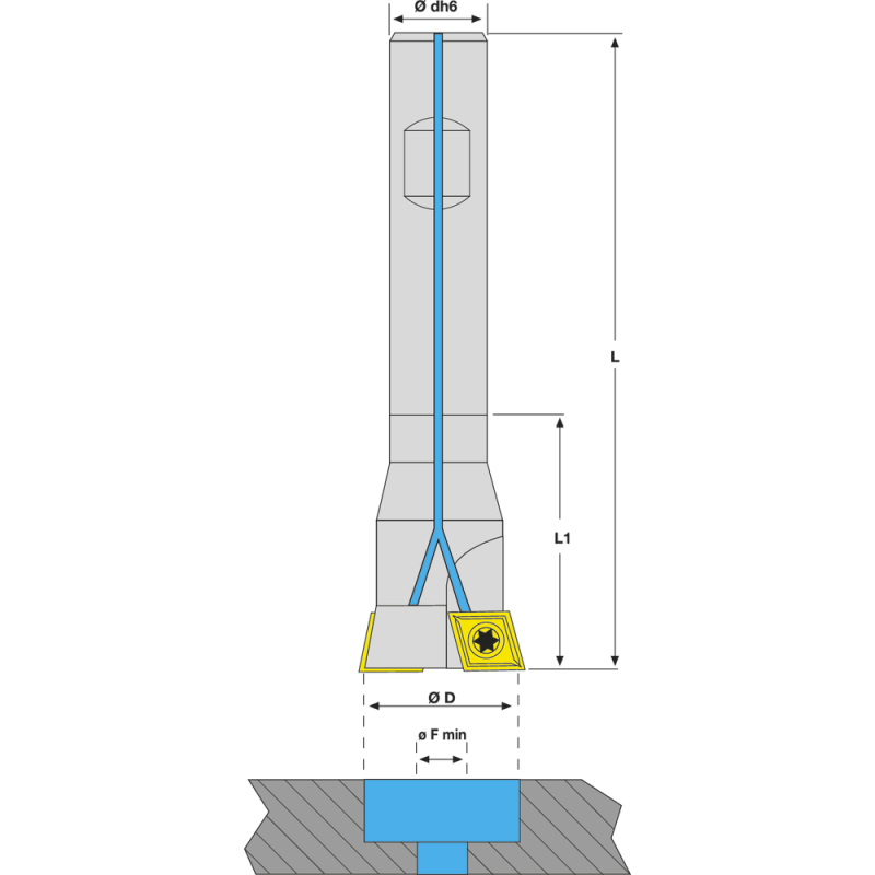 Змінна пластина для розточування та зенкування 16 мм 2xCC..0602.. Weldon 12 мм, IC