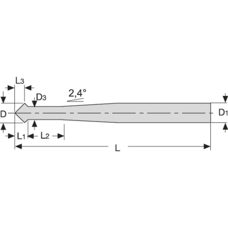 Solid carbide forward and reverse deburring tool 90°, 3.9mm Z=4 TiAlN