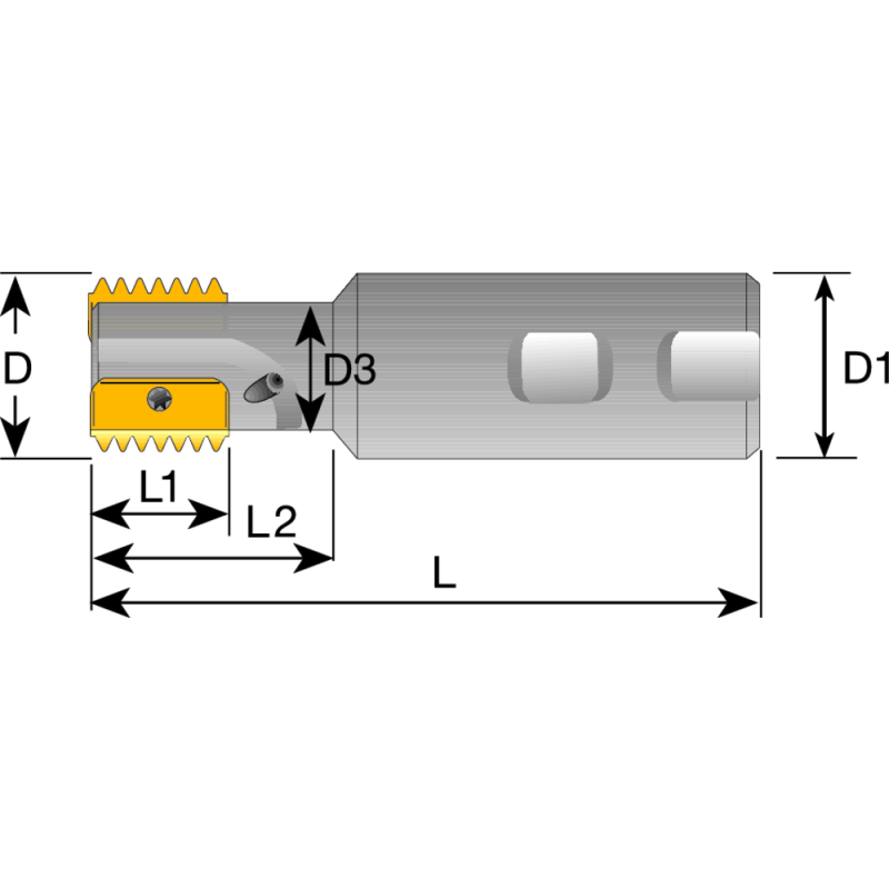 Тримач для 2 різьбонарізних пластин SR0020 H14-2 (розмір пластини 14 мм) хвостовик 20 мм