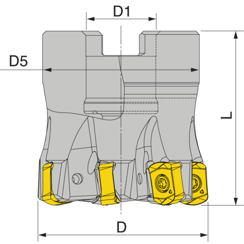 Фреза для обробки уступів TETRAFEED 16420 80x27 мм для 8 x XNKU 12…