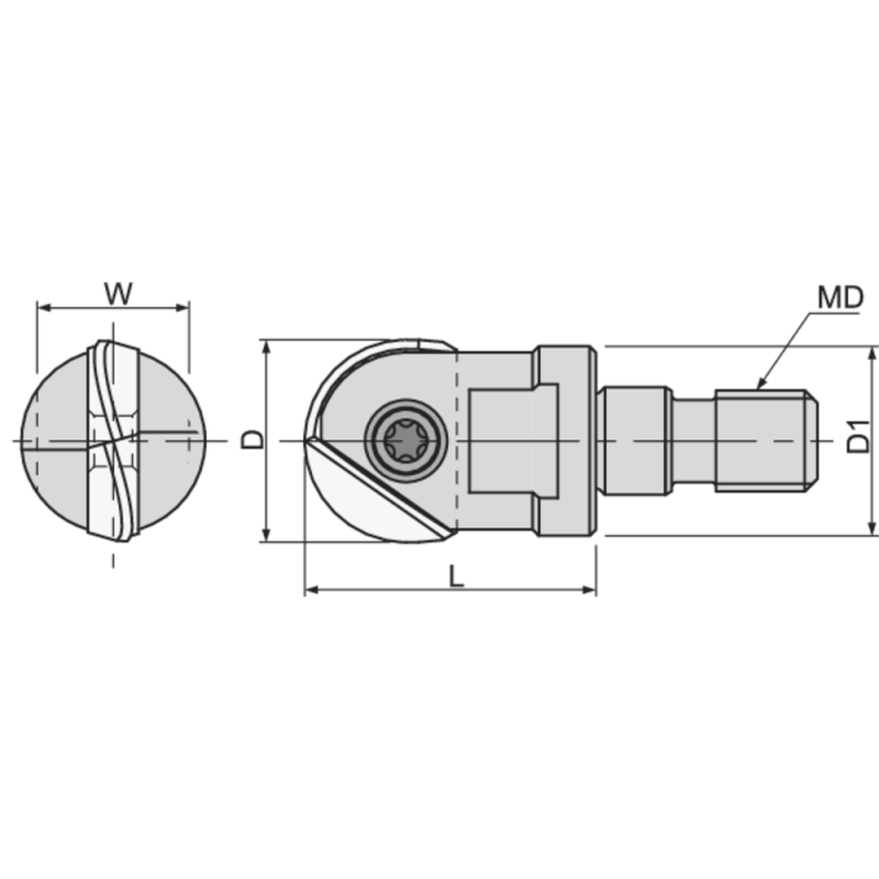 Screw-in ball-nose cutter PFB-R250SF12