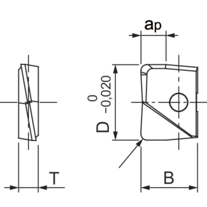 Indexable cutting insert PFR160R05-SH XP3310