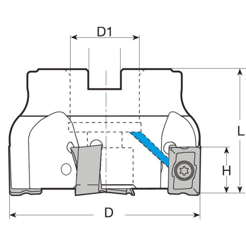 Shoulder milling cutter 4-15-POWER 50x22mm, D1=22mm, for 5 II LN.X151008