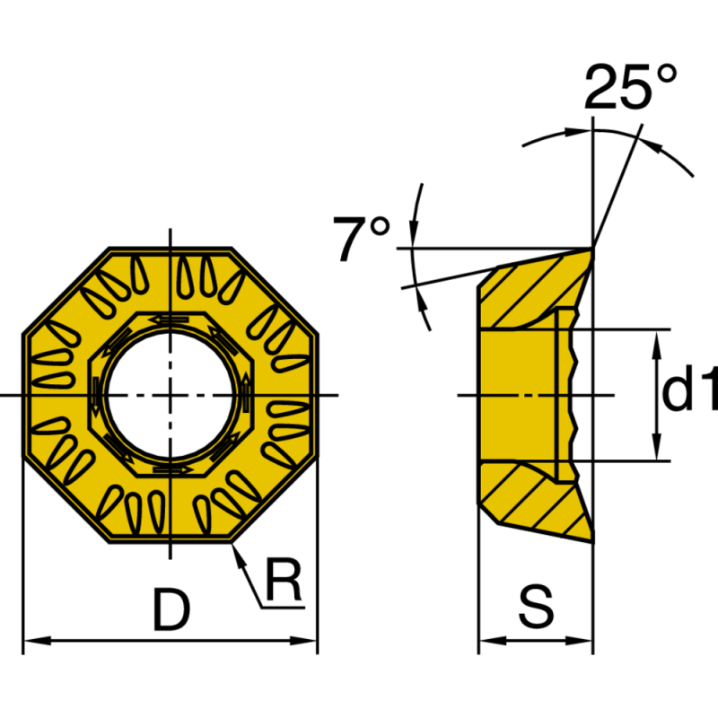 Milling insert OCKX 0606-AD-TR HC4410 (ISO K/P) coated