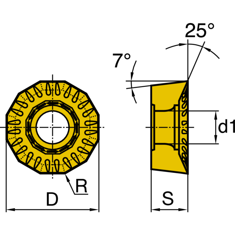 Milling insert XCKX 1606-AD-TR HC4540 (ISO P/M) PVD coated