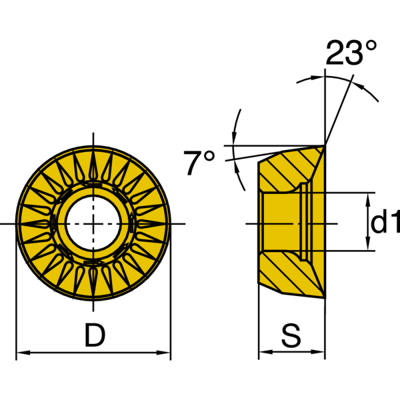 Milling insert RCKX 1606-MO-TR HC4640 (ISO P/M) PVD coated
