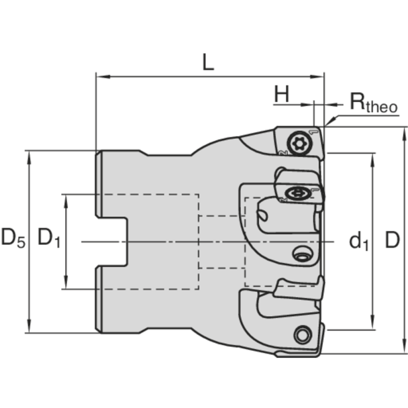 High feed-rate shell-type milling cutter 35 mm Z5
