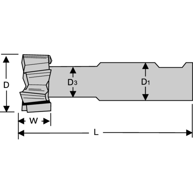 Solid carbide T-slot milling cutter DIN851N 18x8mm Z=6 AlCrN