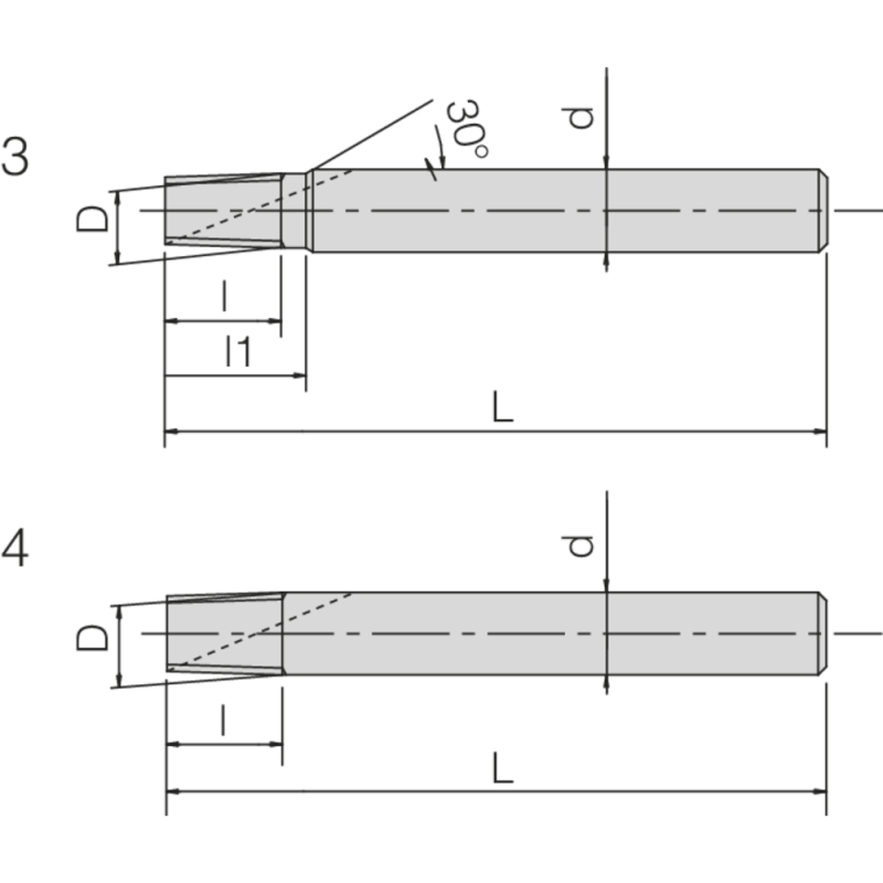 1-cut thread milling cutter AT-1 Ø 5.67 Stg. 28