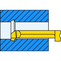 Ріжуча пластина L070.5-15 для внутрішнього пазу та зняття фаски 5 мм L1=15 Dmin=5.0 мм HC8615