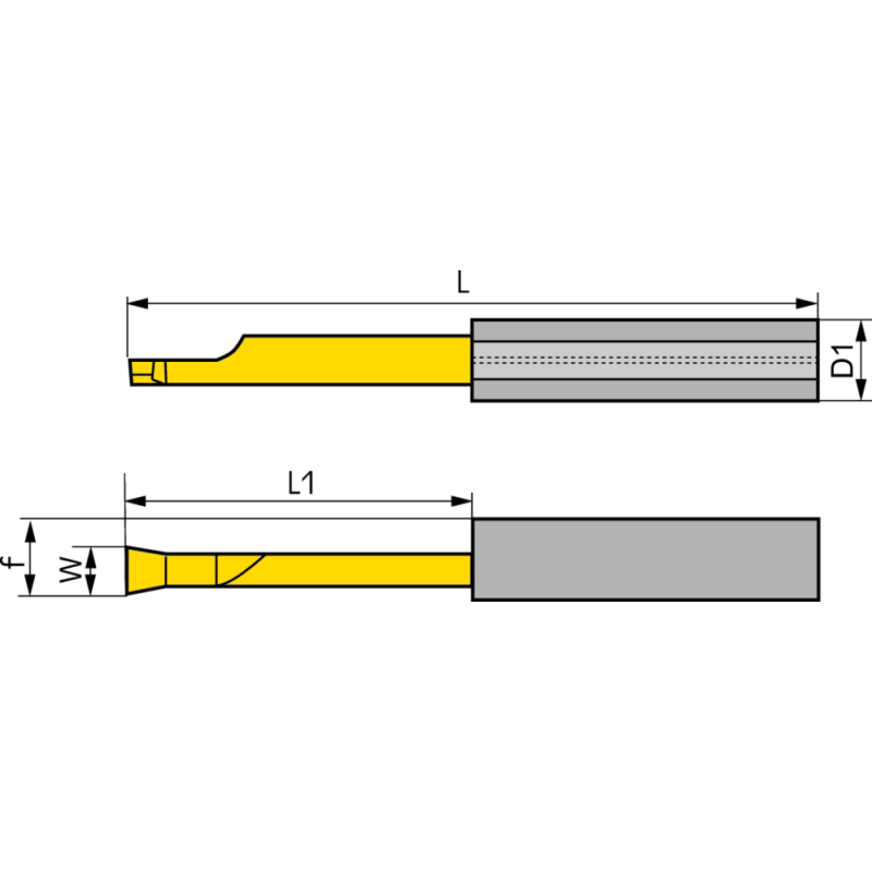 Cutting insert R015.1515-10 axial grooving 7 mm / b=1.5 L1=10 Dmin=8.0 mm CN45F