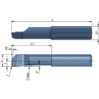 Płytka skrawająca RX050.5-30R10 toczenie wewnętrzne 5 mm a=4.6 L1=30 Dmin=5.0 mm P18C